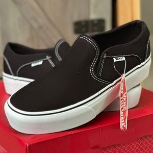 Vans black slip-onset. Brand new, never worn!